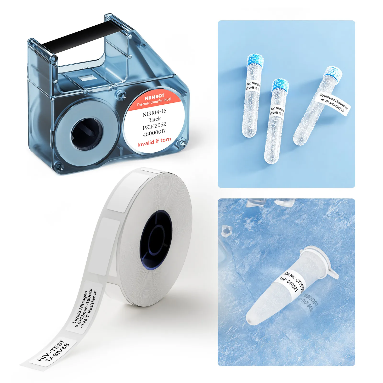 NIIMBOT Liquid Nitrogen Label Stickers for N1,  -196°C Low Temperature Resistant