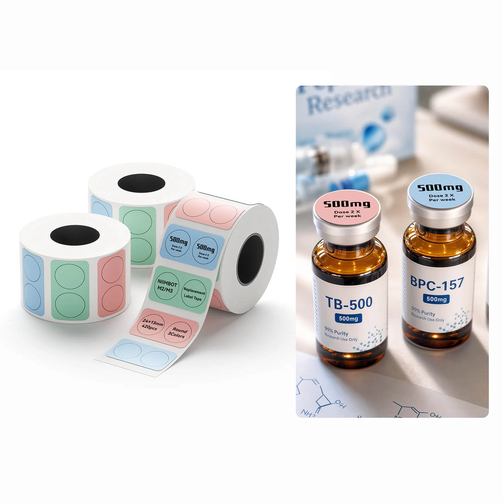 Label Paper for M2/M3, Suitable for Medicine Bottle Labeling