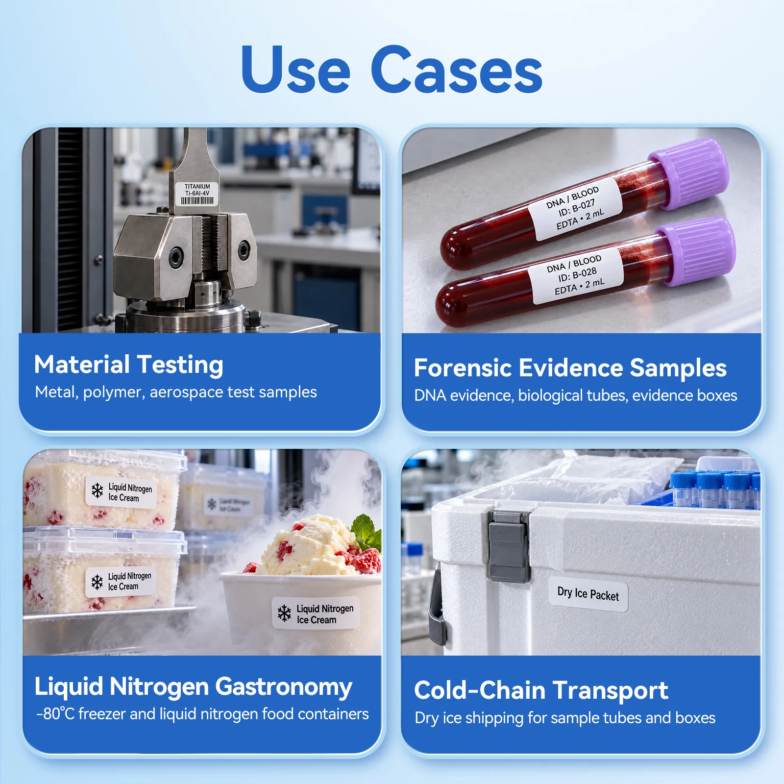 NIIMBOT Liquid Nitrogen Label Stickers for N1,  -196°C Low Temperature Resistant