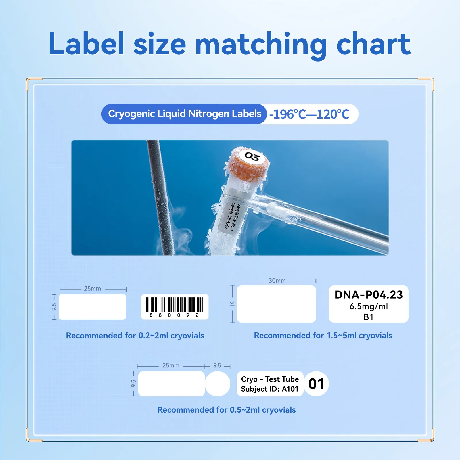 NIIMBOT Liquid Nitrogen Label Stickers for N1,  -196°C Low Temperature Resistant