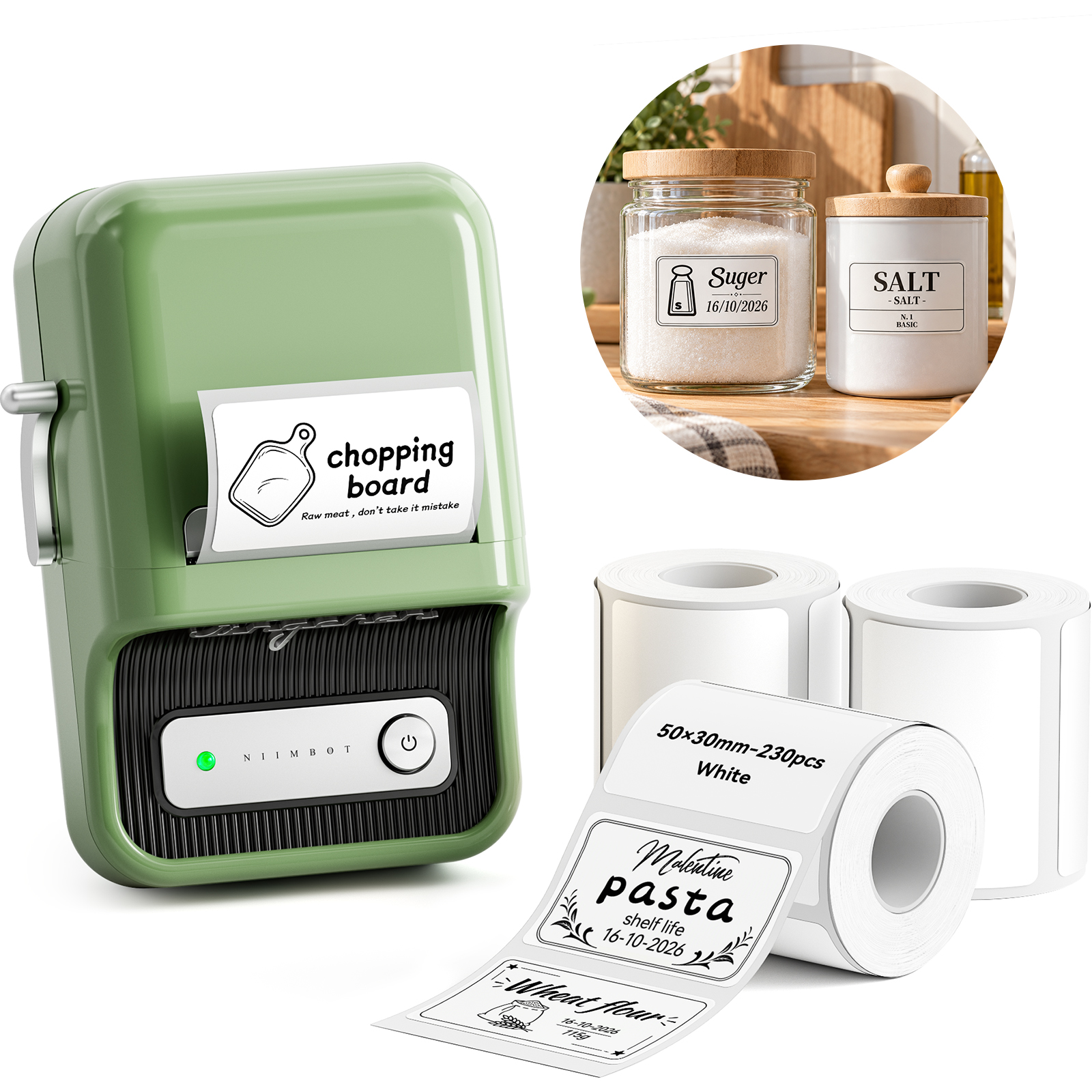 NIIMBOT B21 Bluetooth Thermal Kitchen Storage Labels Printer, Efficient for Home, Support PC&Phone