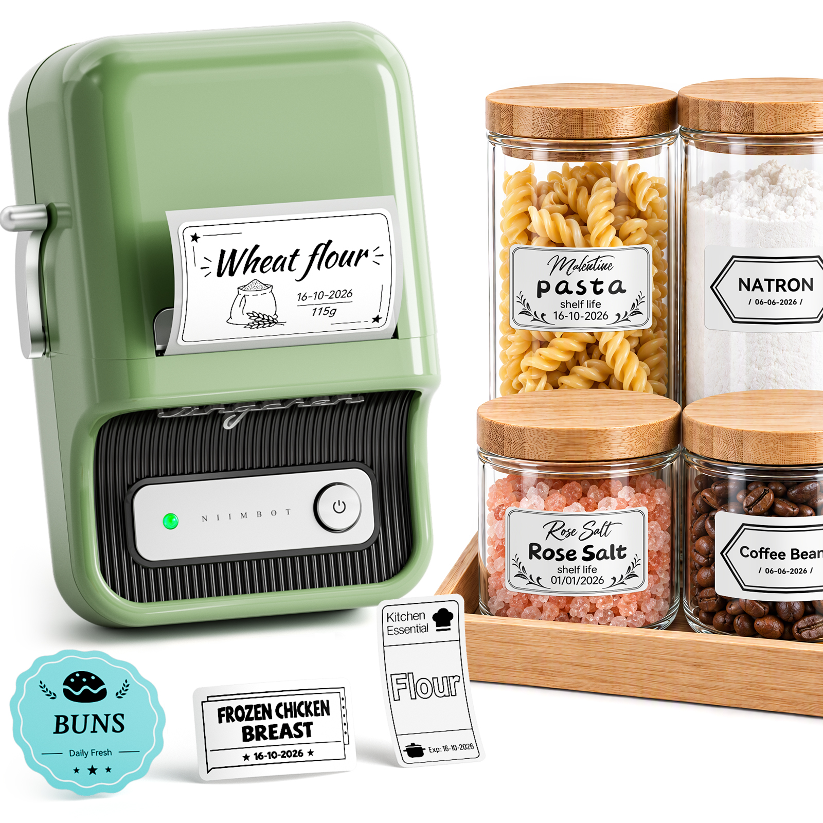 NIIMBOT B21 Bluetooth Thermal Kitchen Storage Labels Printer, Efficient for Home, Support PC&Phone